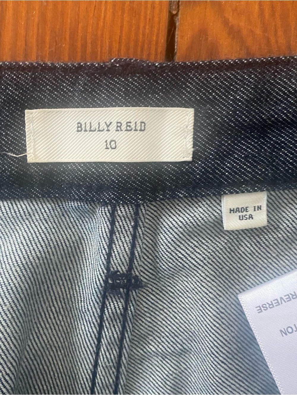 Billy Reid Women's Dark Wash Denim Trouser Pants Size 10 Patch Pocket Wide Leg - Picture 7 of 9